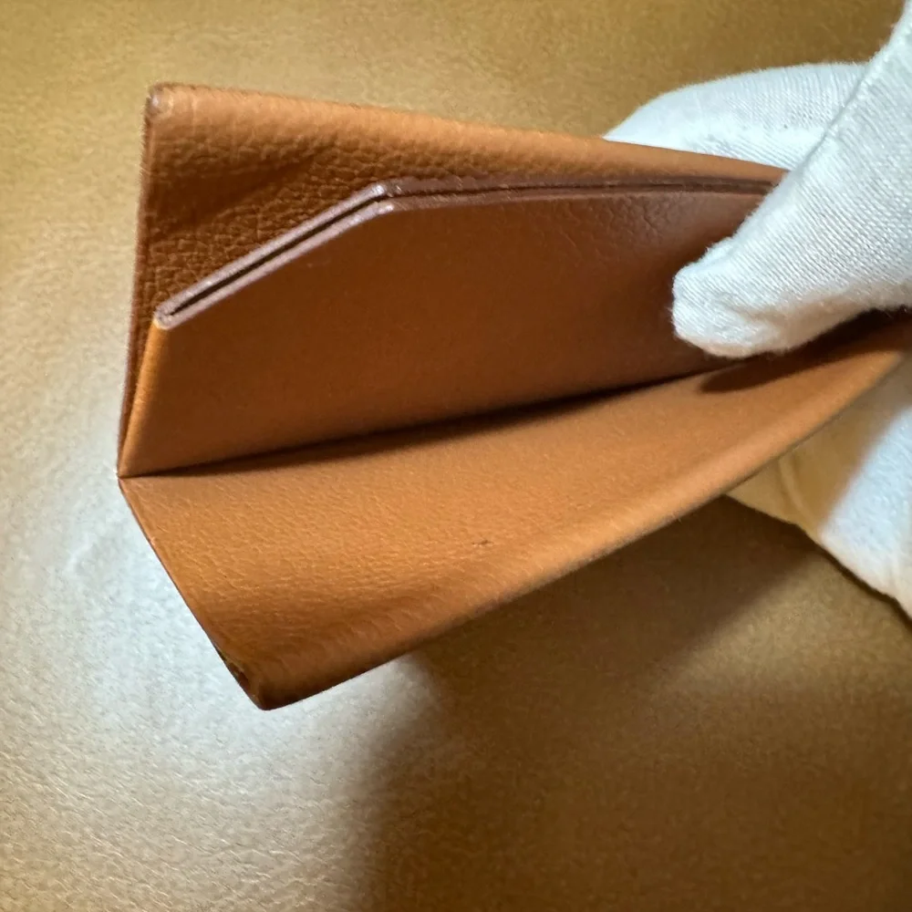 Hermes H Sellier Card Holder Gold Evercolor Calfskin 2024 W Stamp Unisex $700